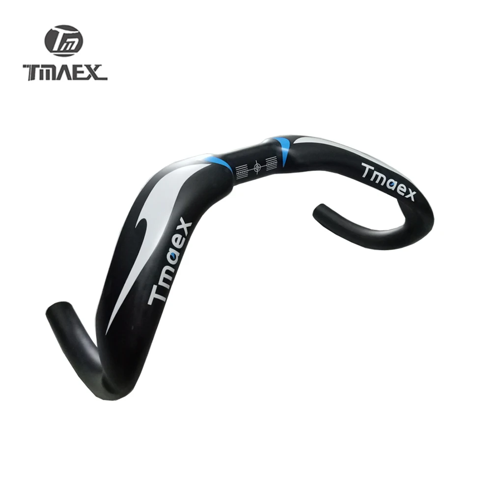 TMAEX-Carbon Handlebar for Track Sprinter, Drop Bar, UD Blue Matte Finish, 31.8mm, 370mm, 385mm