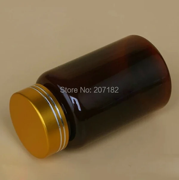 

(100PCS/Lot) 120ml PET Bottle,Medicine Plastic Bottle, 120cc Translucent Amber Color Empty Bottle~ Golden Cap