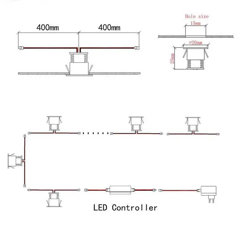 Linkable LED Tersembunyi Bawah Lampu Kabinet 12 V Mini Downlight Lampu Sorot dengan RF Remote Kontrol untuk Counter Lemari Furnituure