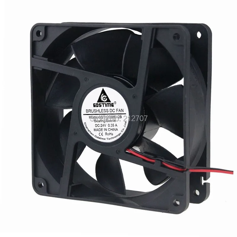 Imagem -03 - Gdstime-ventilador de Resfriamento sem Escova dc com Fios 120 mm 120x38 120x120 mm 24v