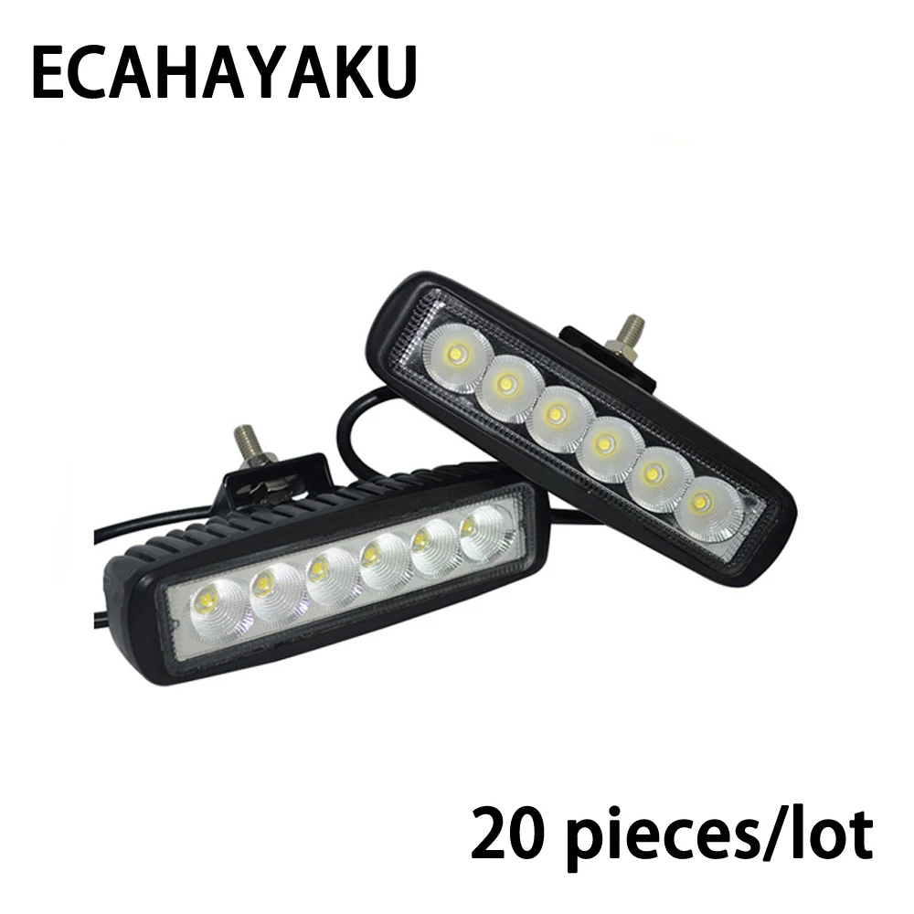 

20 Pcs ECAHAYAKU 6 inch Slim LED Bar 18W 6000k 12V LED Driving Lamp for Offroad UTE SUV Truck Fishing Boat Hunting Outdoor Motor