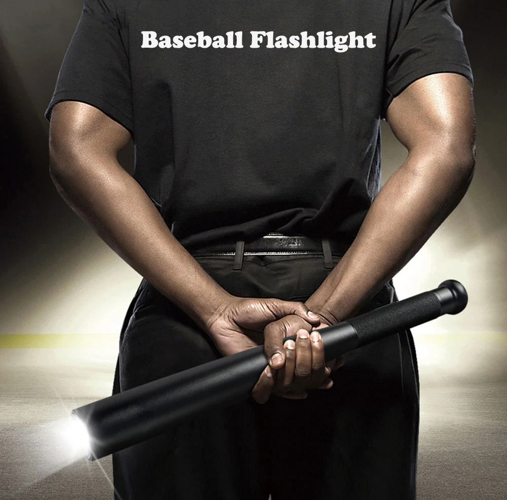 

Baseball Bat LED Flashlight 3800 Lumen T6 flashlights Baton Torch for Emergency and Self Defense by AA or 18650 battery