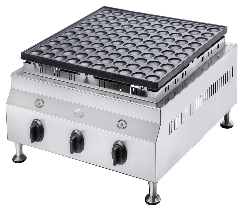 Máquina de Waffle Tipo Gás GLP, Mini Pancake Machine Grill, 100 50 25 Buracos
