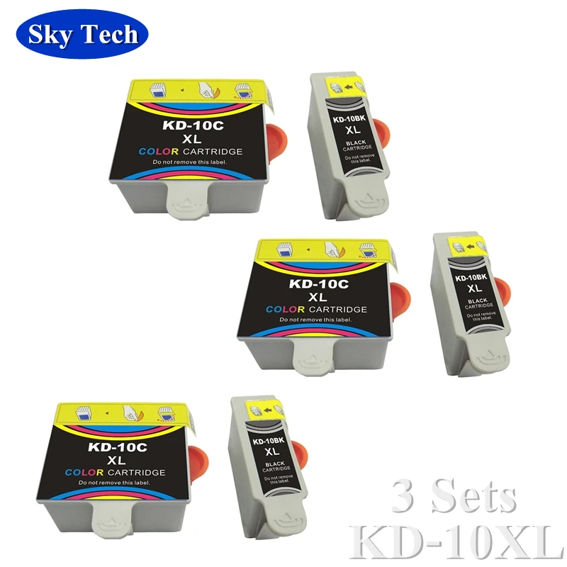 

3 Sets Compatible cartridge For KD10XL KD-10XL , For Kodak 6150 5100 5300 5500 ESP3/5/7/9/ 3250 / 5210 / 5250 / 7250 / 9250 etc