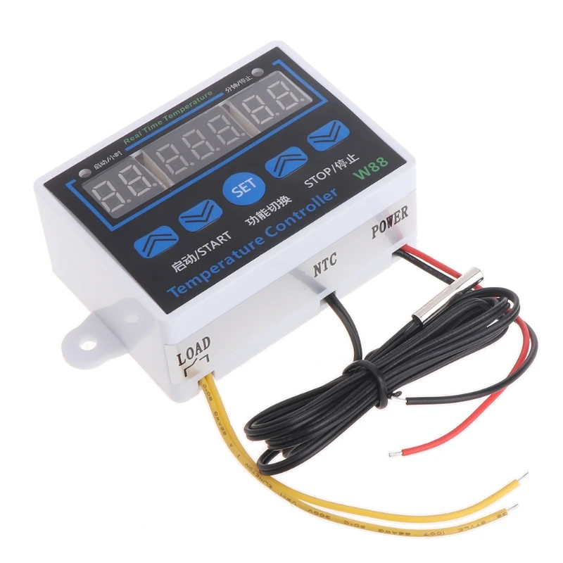 Controle de temperatura w88 12v/220v 10a digital led sensor de interruptor de controle de termostato