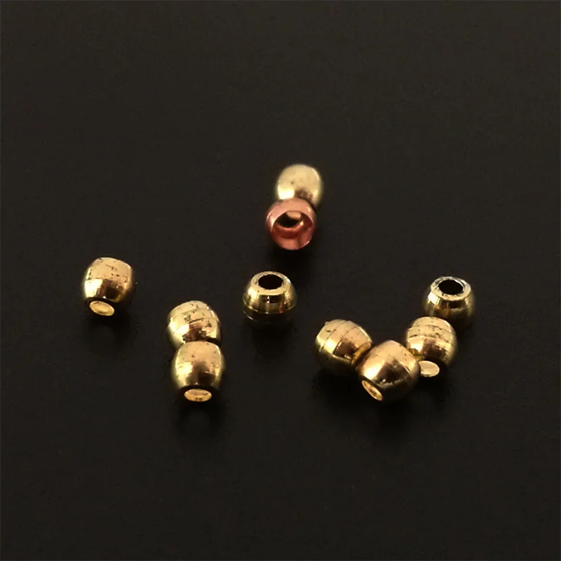 20Pcs/Bag Brass Beads fly Hooks brass&copper Head beads For Pupa Bugs nymph Head Eyes fly tying metal materials 2mm/2.5mm/3.5mm