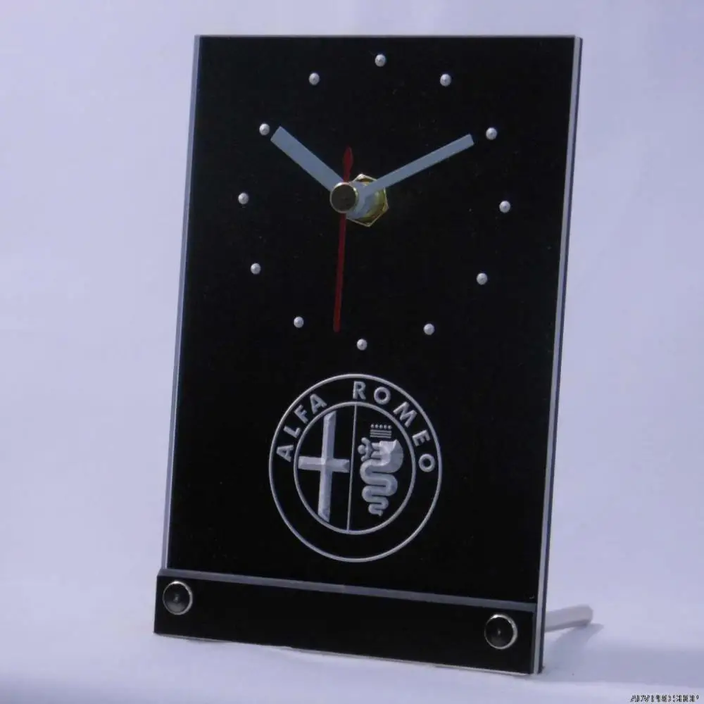 tnc0172 Alfa Romeo Car Services Table Desk 3D LED Clock