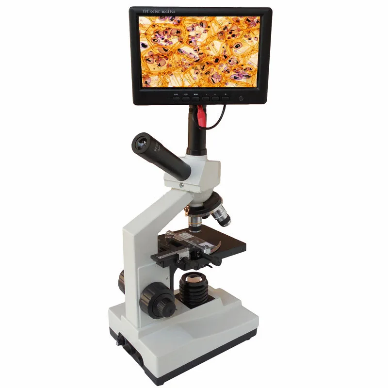 1000X 2000X Mikroskop 7 ''Inch Display Layar + Mikroskop Biologis Bermata Microscopio Biologia Lensa Wide Tv Antarmuka