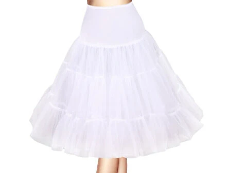 Black Red White 65cm Rockabilly Long Weeding dress Petticoat Tulle Costume Underskirt