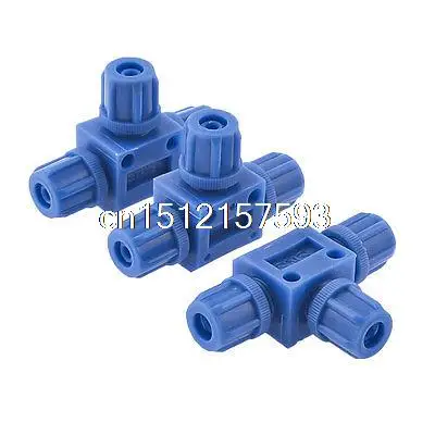 

3pcs Pneumatic 6mm to 6mm One Touch Connector T Shape Quick Fitting Blue