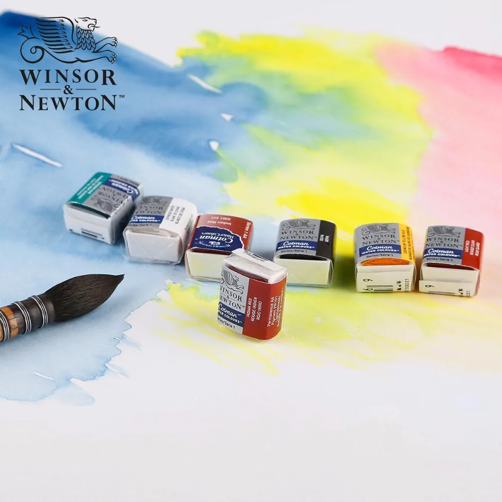 Акварельные краски Winsor & Newton Cotman, однотонные, половина сковороды, Мини Маленькие