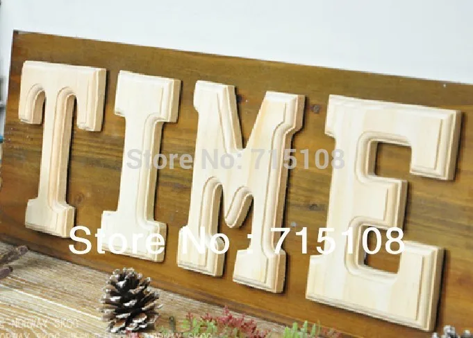 Zakka Wooden Letters Wall Sticker Decorative Alphabet A-Z Wedding Gift  Wall Coffee Store Decor Letter Size15cm High