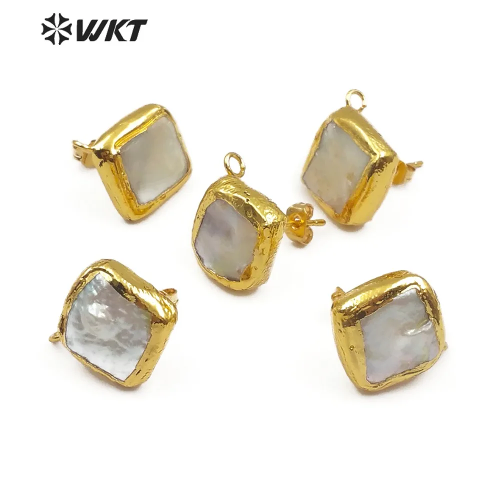

JF302 Pure natural 10mm freshwater pearl finding, with gold trim, is the first choice for women to make exquisite earrings