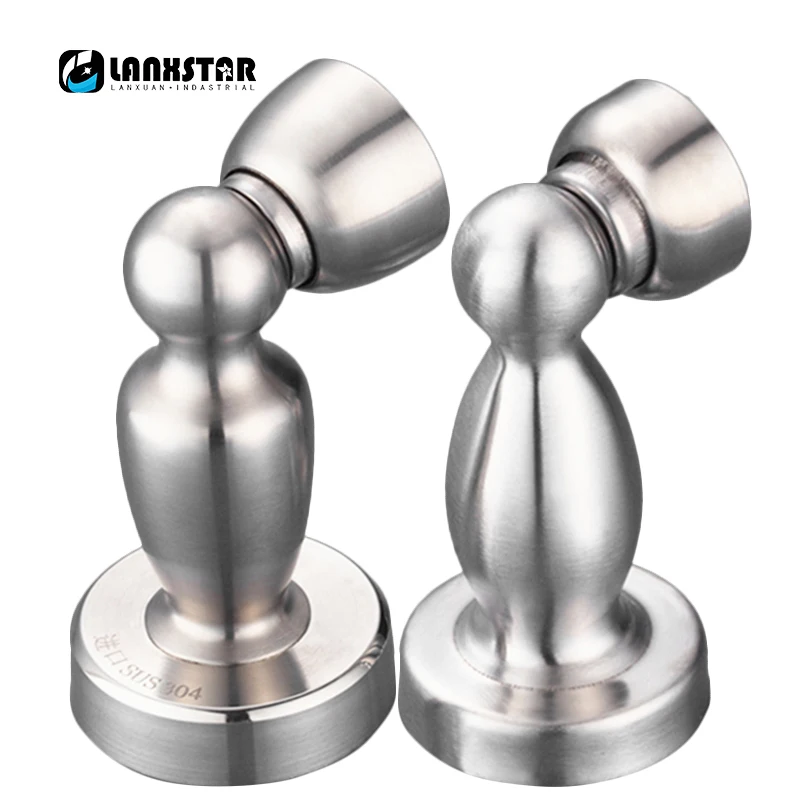 Wood Door Hardware Suction Chamber Touch Wall Suctions Pure 304 Stainless Steel Super Strong Magnetic Housekeeper Stoppers