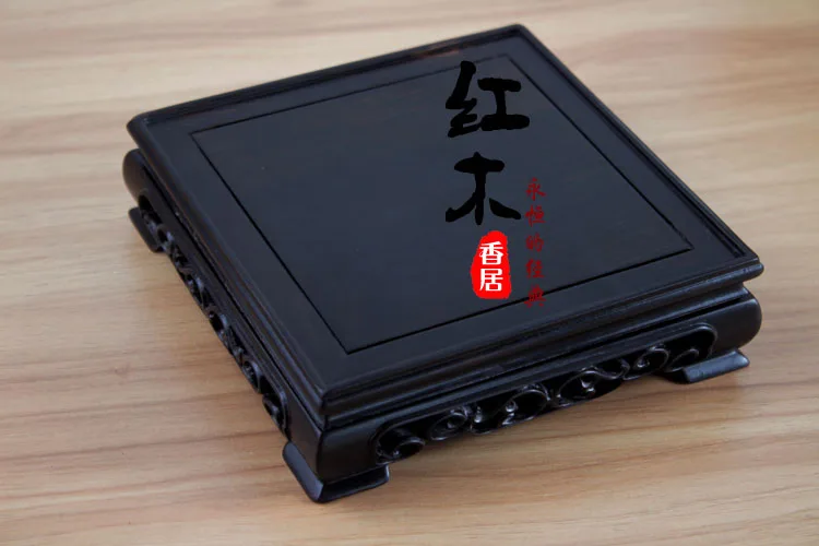 Fine ebony rosewood straight leg Affirmative base stone jade seal Yuxi base fine wood base