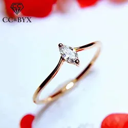 CC Rings For Women Gold Plated Horse Eye Stone V Shape Simple Yellow Cute Ring Wedding Fashion Jewelry Bijoux CC1502