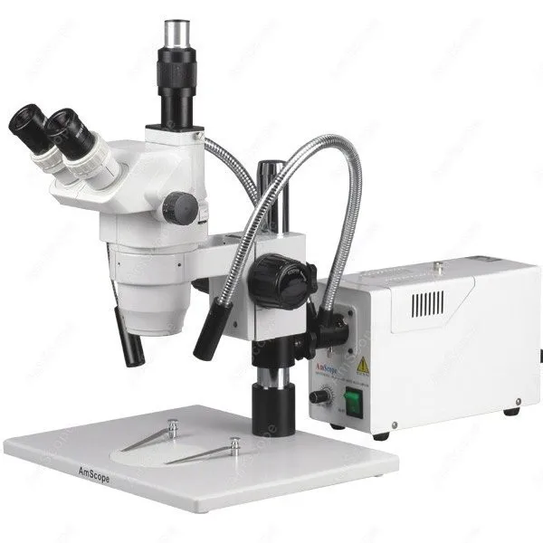 Fiber Optical Light Stereo Zoom Microscope-AmScope Supplies 3.35X-90X Fiber Optical Light Stereo Zoom Microscope