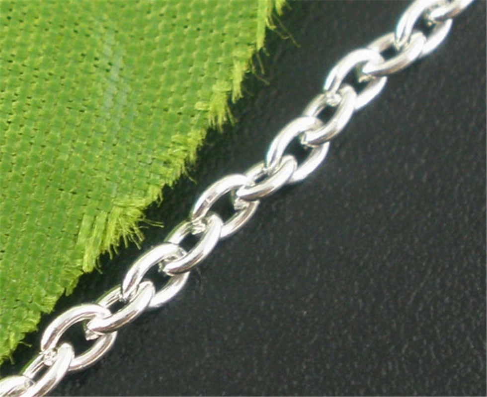 DoreenBeads-accesorios para cadenas de Cable, accesorio de color plateado de 10M, 3x2mm (B04020), yiwu