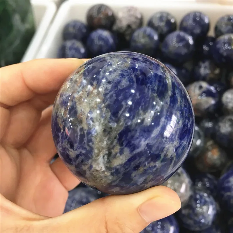 

Natural Sodalite Sphere Quartz Crystal stones and minerals reiki Healing for home decoration