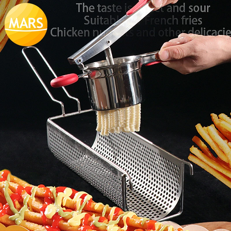 Footlong 30cm French Fries Maker Stainless Steel Potato Chips Making Machine Manual French Fries Cutters Super Long French fries