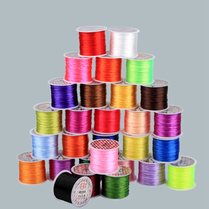 

60 M Colorful Flexible Rope DIY Crystal Beading Stretch Cord Elastic Line Beadwork Wire Thread Jewelry Making 21 colors wire