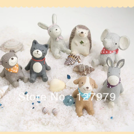 on sale! Zakka, home decor, genuine, healing, looking at the sky, small animal, resin crafts, animal ornaments, 12 kinds/set ~