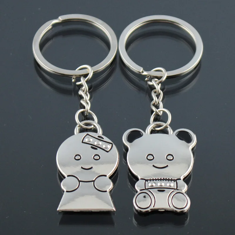 

Couple Keychain Love Cute Bear Lovers Harajuku Pendant for Key Ring Cover Holder Keyring Men Women Porte Clef Sleutelhanger Gift