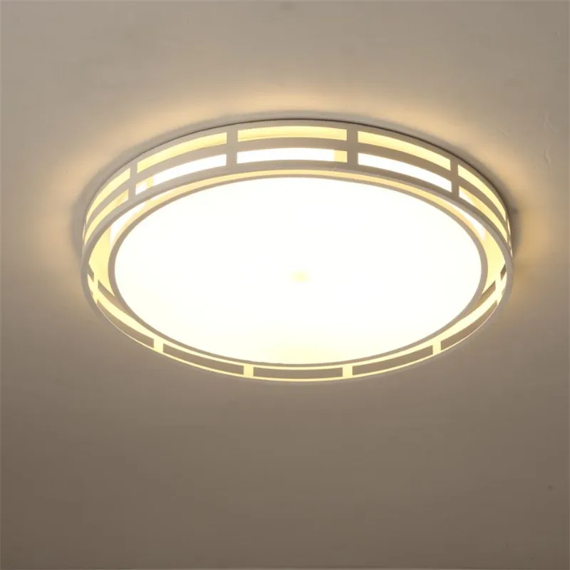 

White Round LED Ceiling Light Modern Iron Acrylic Lamp Living Room Bedroom Kitchen Lighting Fixture