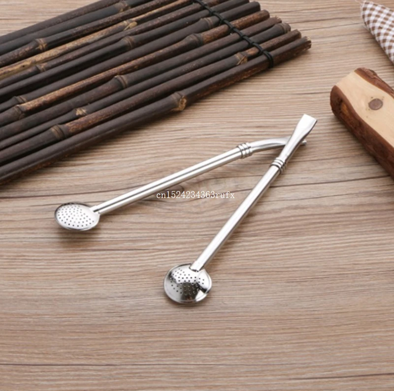 

300pcs Practical Tea Tools Bar Accessories Stainless Steel Straw Filter Spoon Drinking Tea Filter Spoon Free Shipping