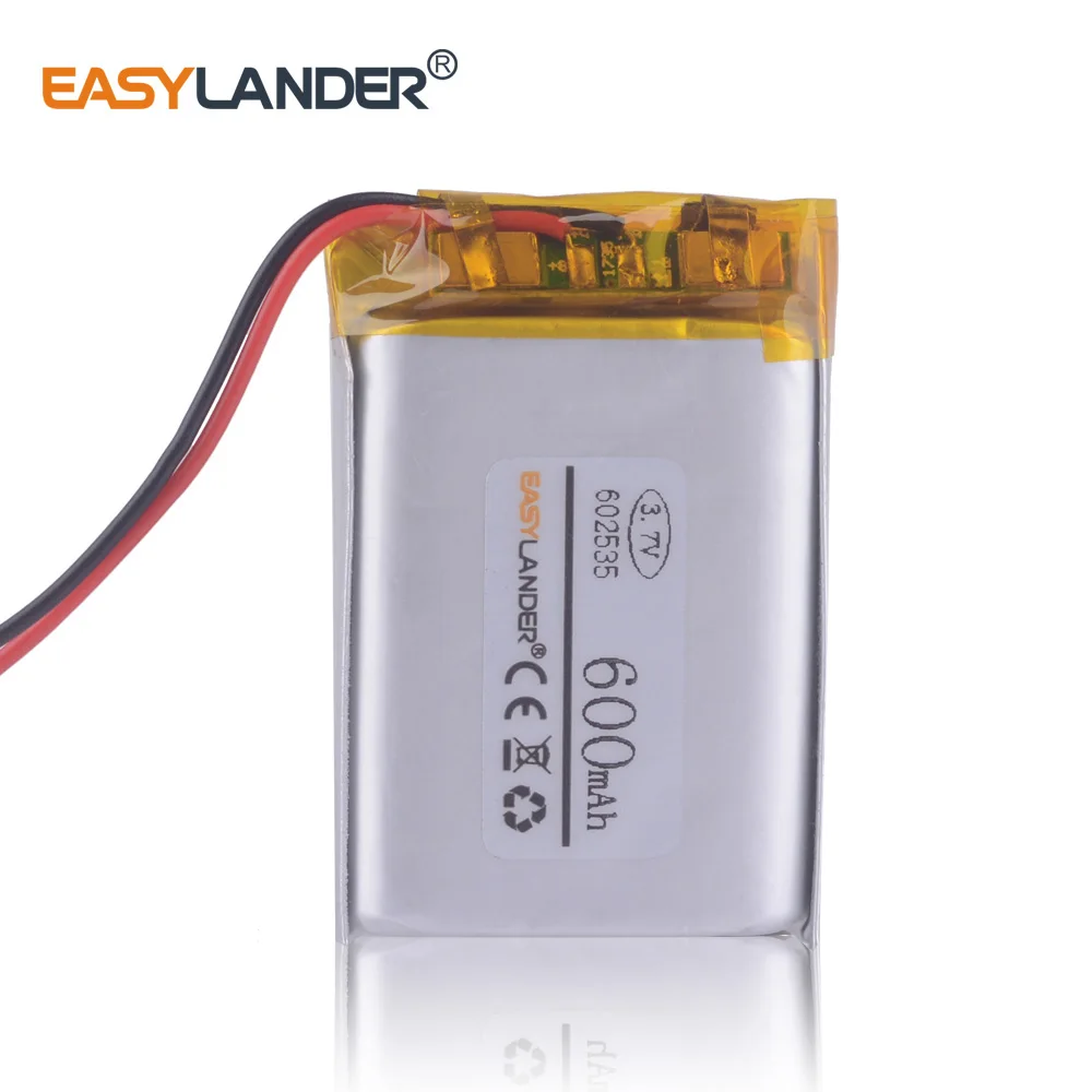 3.7V 600mAh 602535   MP3/MP4/ゲームプレーヤーマウスGPSスピーカー用充電式リチウムポリマーバッテリー 062535   DOD LS460W