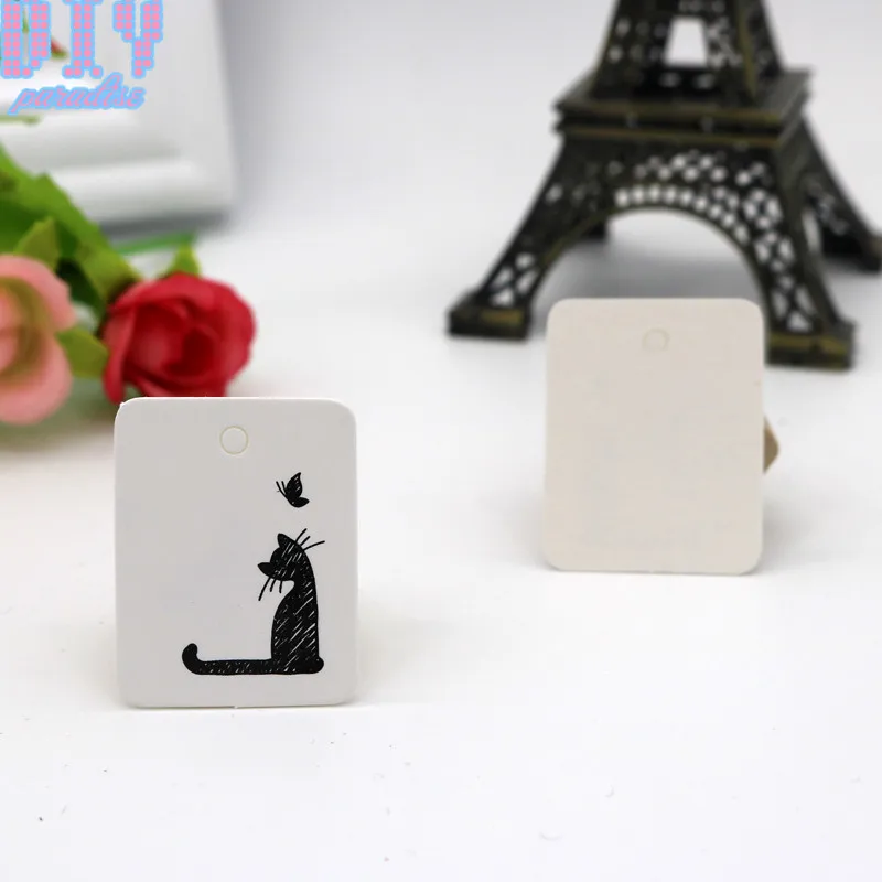 50PCS Crown Cat Paper Card Jewelry Garment DIY Crafts Cards Price Hang Xmas Party Gift Packaging Cake Label Bookmark Luggage Tag