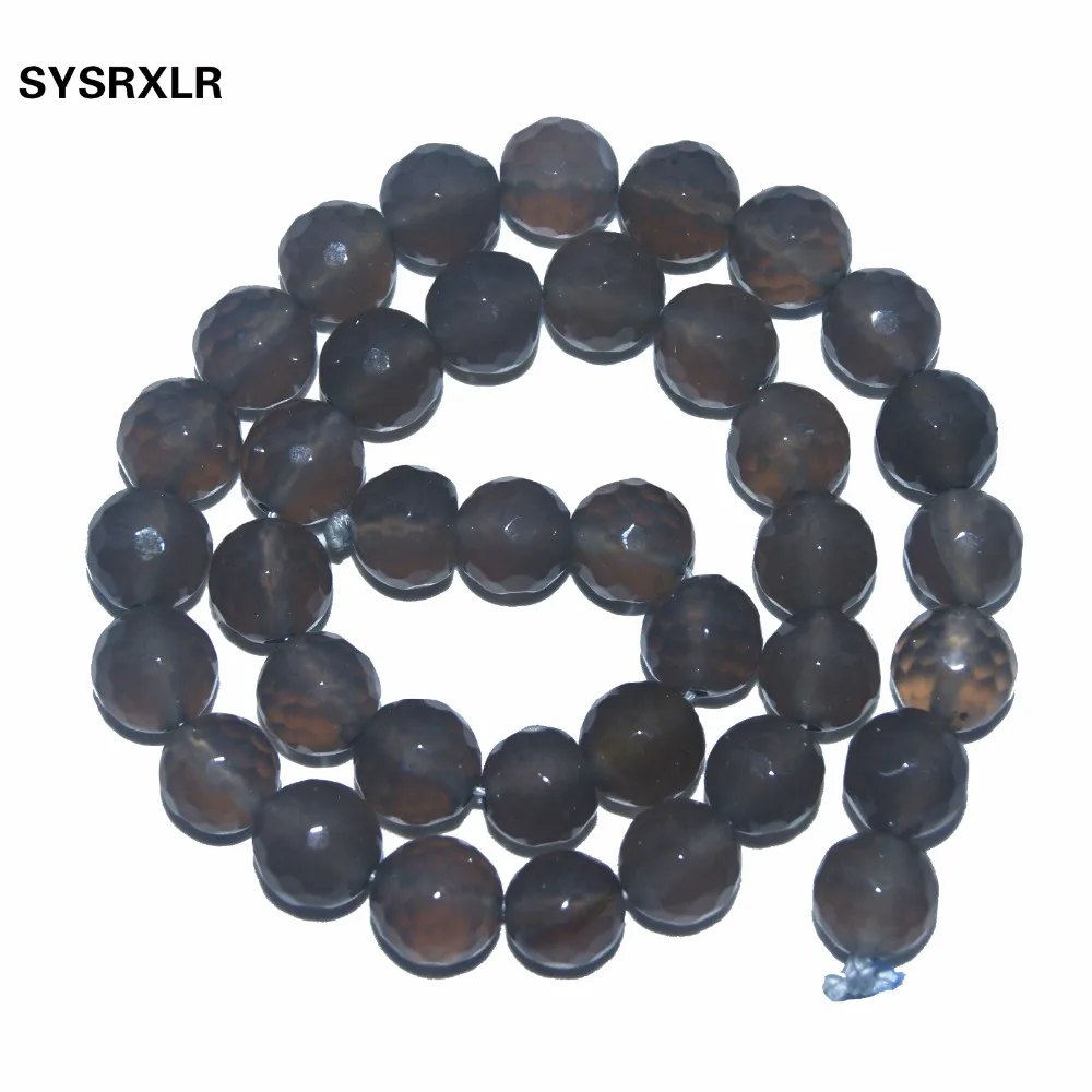 Wholesale Charm Faceted Gray Agat Natural Stone Beads For Jewelry Making DIY Bracelet Necklace 4 6 8 10 12 MM Strand 15.5'' image 6