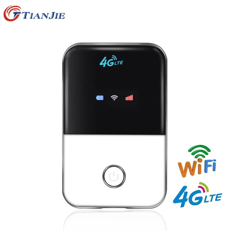 Tianjie 3グラム4 4g lteワイヤレスポータブルポケットwifi 4の3g wifiルータモバイルホットスポット車の無線lanルータとsimカードスロット