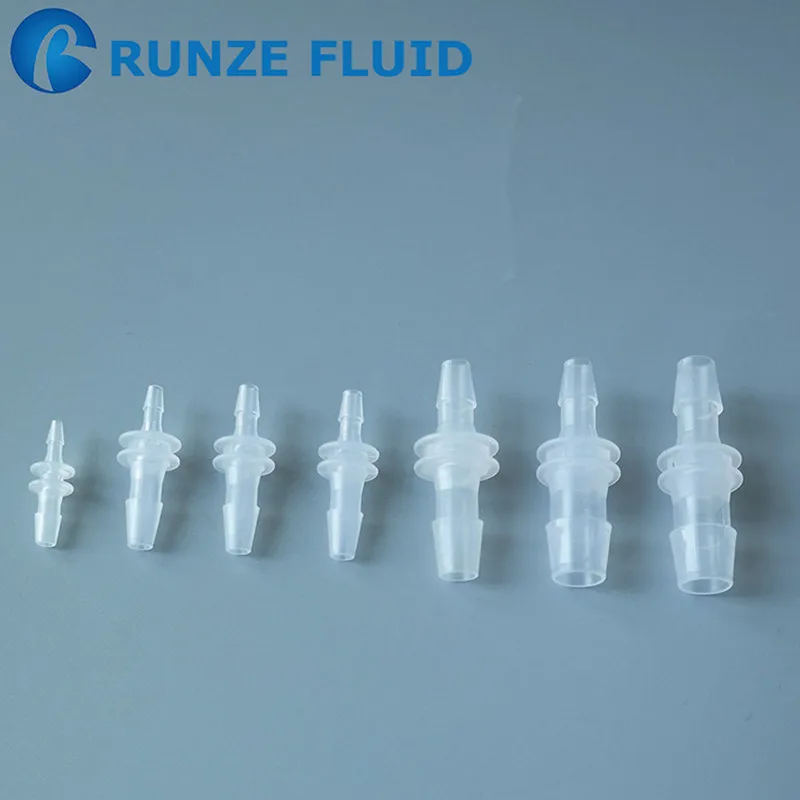 100pcs Straight Barbed Reducing Fittings Plastic for Hose Connection Peristaltic Pump