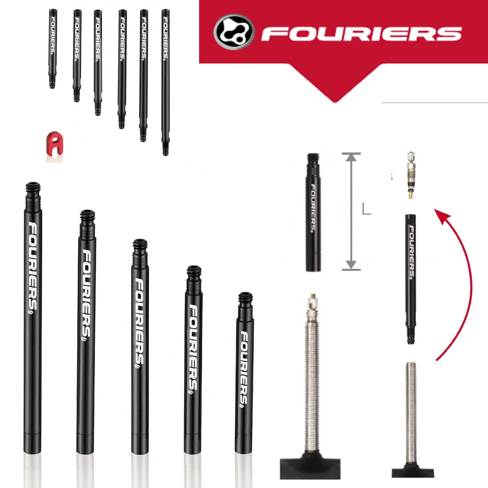 FOURIERS-Bicycle Presta Valve Extender, VL-PE002,Bike French Presta Valve with Tool, 20mm to 70mm