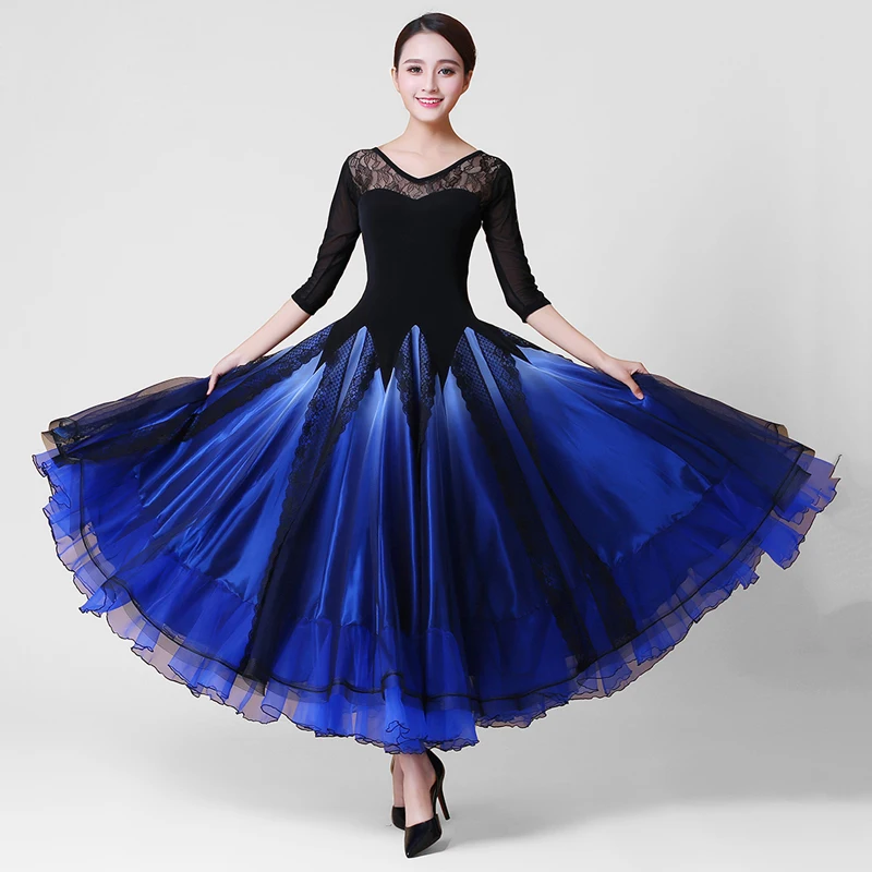 Ballroom Competition Dance Dress Adult Tango Flamenco Waltz Dancing Skirt Women Multi Color Ballroom Dance Dresses