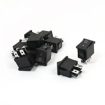 10PCS 4 Pins DPST 2 Way Rocker Switch AC 250V/6A 125V/10A 22x15x30mm