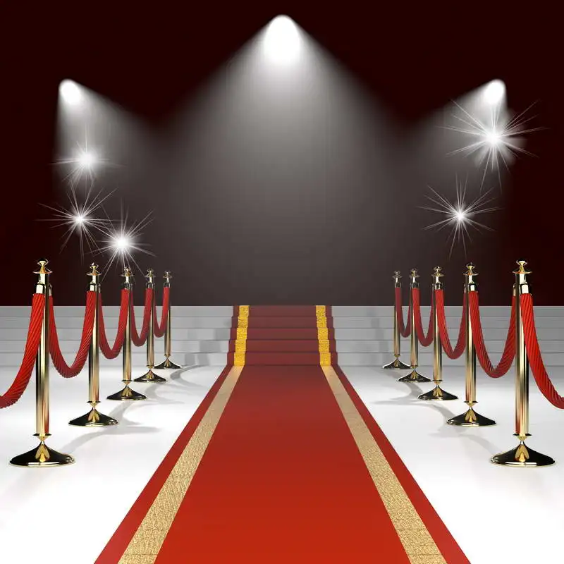 

10x10ft Spotlight Stage Red Carpet Entrance Ladders Seamless Washable Wrinkle Free Photo Background Backdrop Polyester Fabric