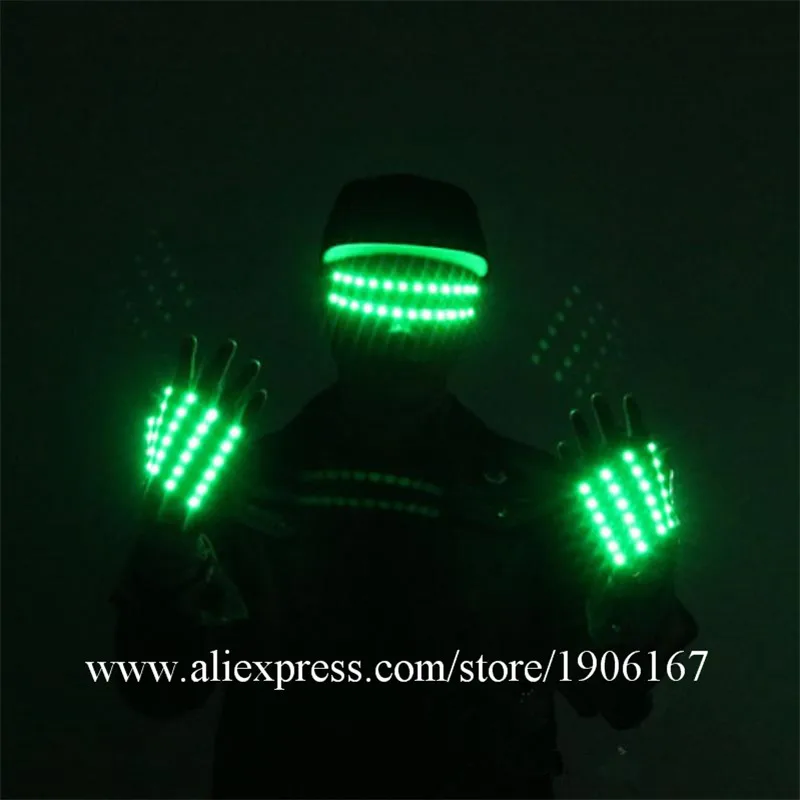 LED Glow Gloves Lighting Magic Luminous ;Led Finger Gloves Party Supplies Halloween Illuminated Glasses