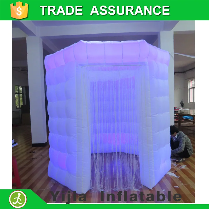 High quality octagon portable inflatable photo booth with roof and LED strips top and bottom inflatable photo booth for Party