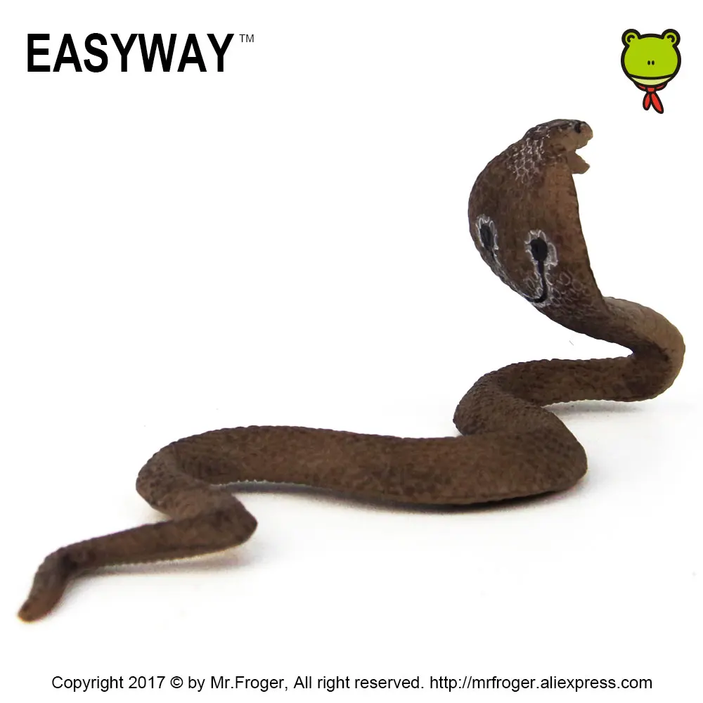 EASYWAY Naja Cobra-figuras de acción de Reptiles, juguete de plástico de serpiente para niños, regalo de vida salvaje, Zoo, modelo de Animal Real DIY