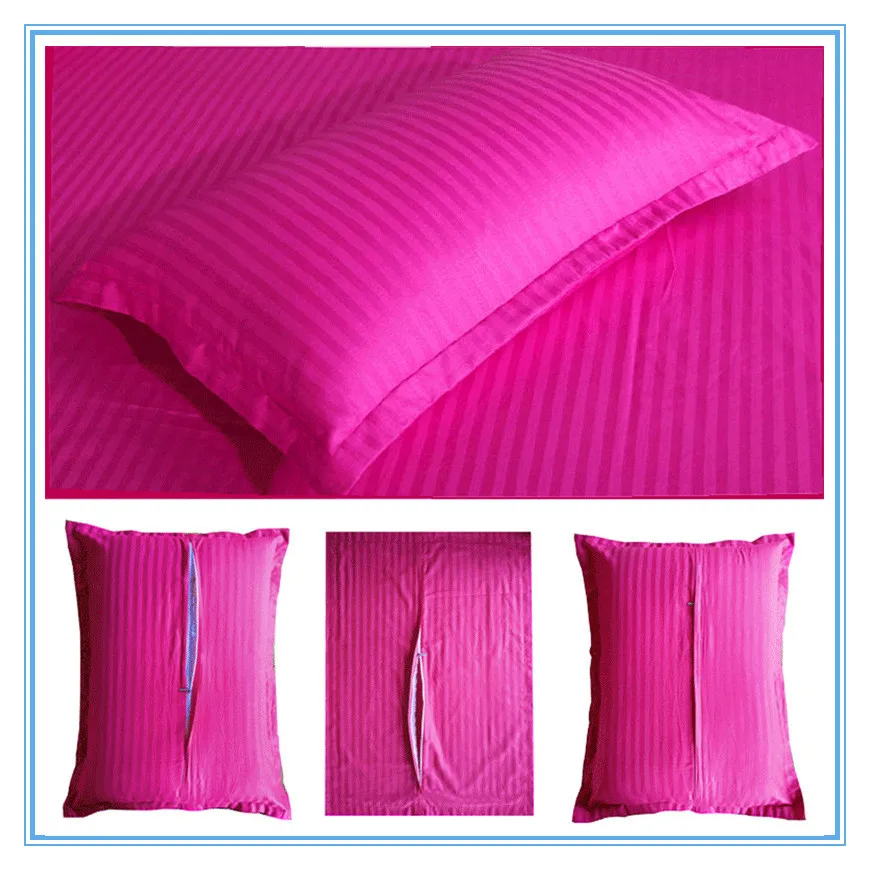 

New 100% cotton high-quality satin striped fabric with zipper high-grade pillowcases in various sizes