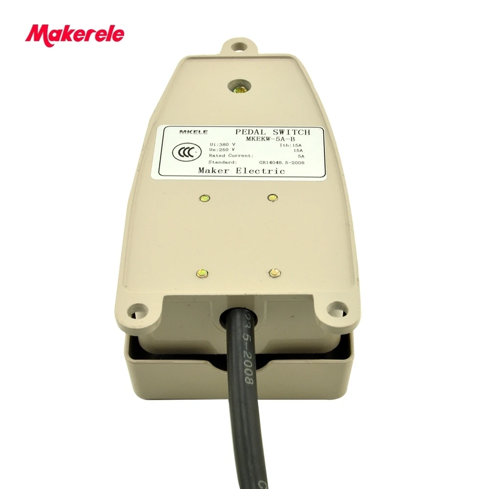 알루미늄 합금 SPDT 전기 풋 스위치 페달, 푸시 버튼 포함, 산업용 고품질, 5A 250VAC MKEKW-5A-B