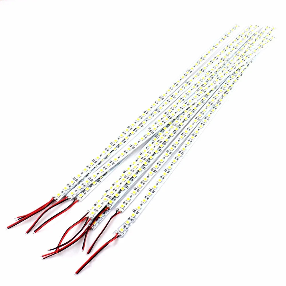 

50pcs 0.5m 5050 smd hard luces led strip bar light 12V 50cm 36LED Nature/Warm Wihte Aluminium kitchen showcase cabinet lighting