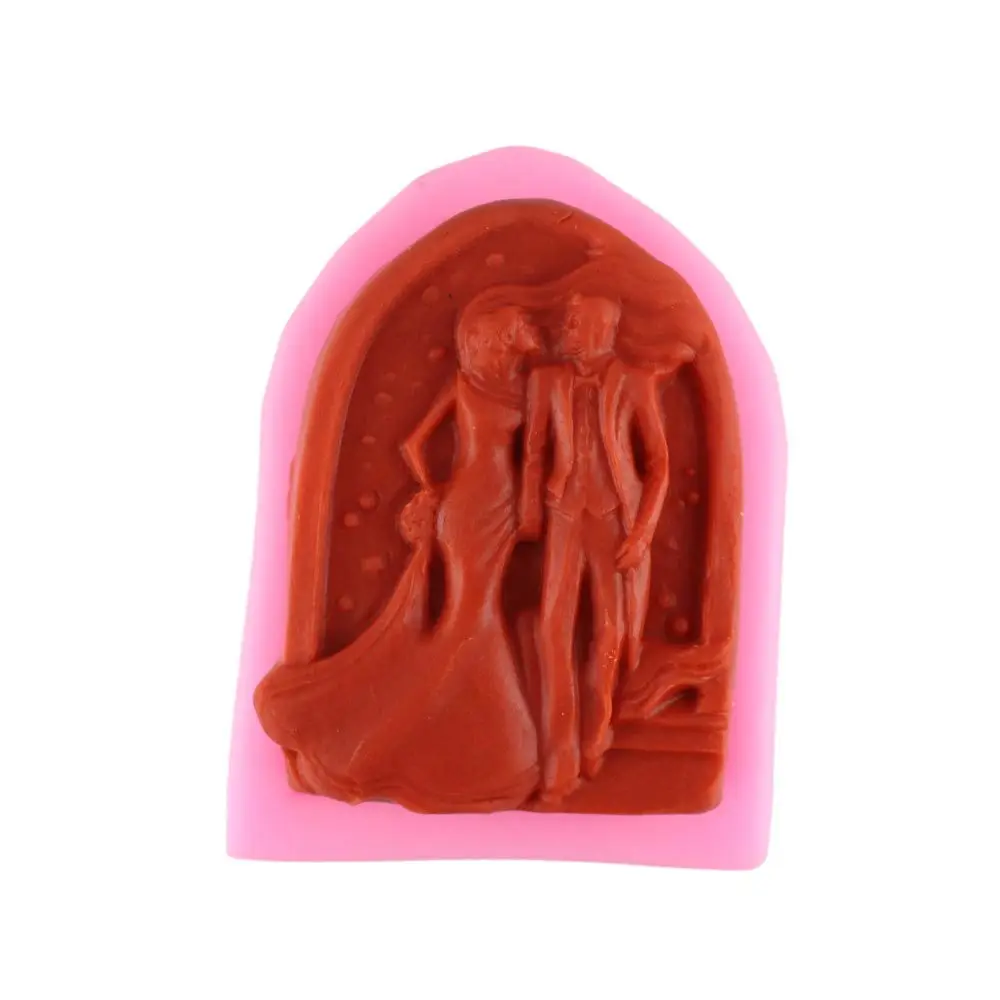 Mould bride groom couple Silicone Molds Wedding Decoration Fondant Cake Decorating Baking Tools handmade soap mold F0660