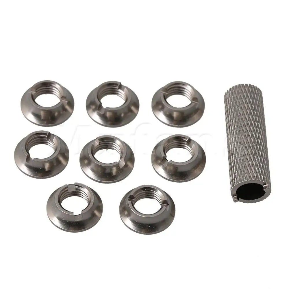 Mxfans RC Titanium Aluminum Alloy Upgrade Parts N10268 Radio Control Switch Nut with Installation Spanner for FUTABA Pack of 8