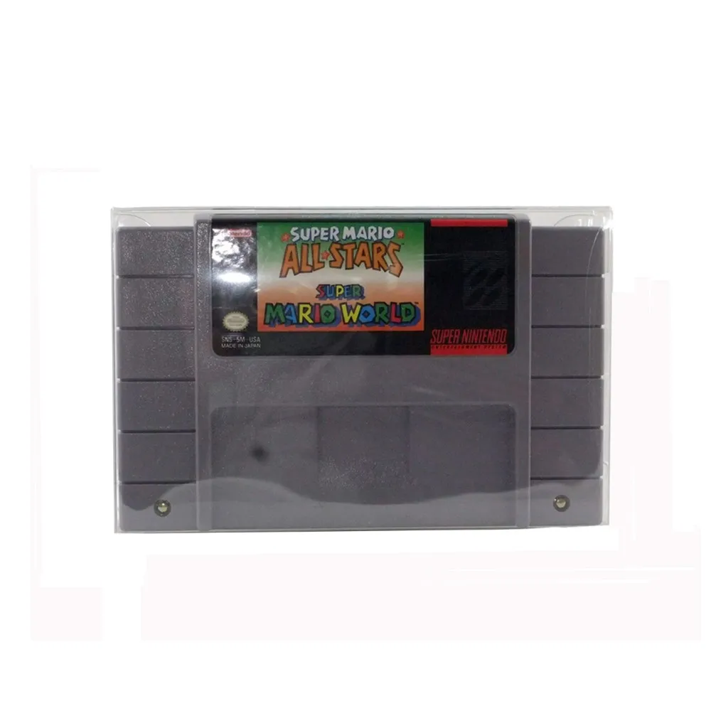 واضح شفاف بطاقة الألعاب كم خرطوشة صندوق واقية ل SNES سوبر نينتندو نظام الترفيه حزمة من 10 قطعة