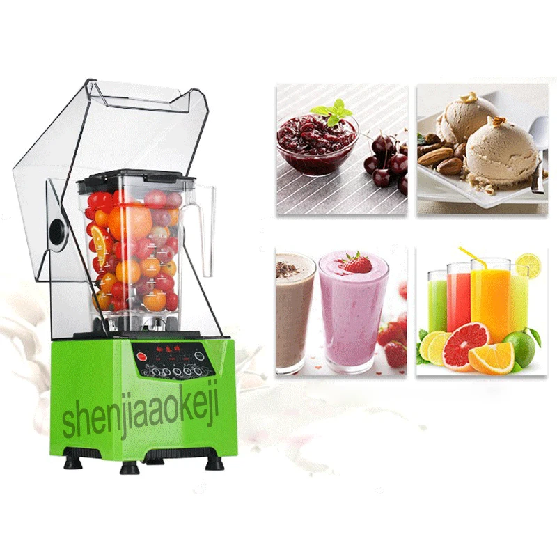 Commercial Fruit juicer Sound insulation Food Processor Smoothie Maker Milk-shaker Mute Juicing machine Food mixer 220v 800w 1pc