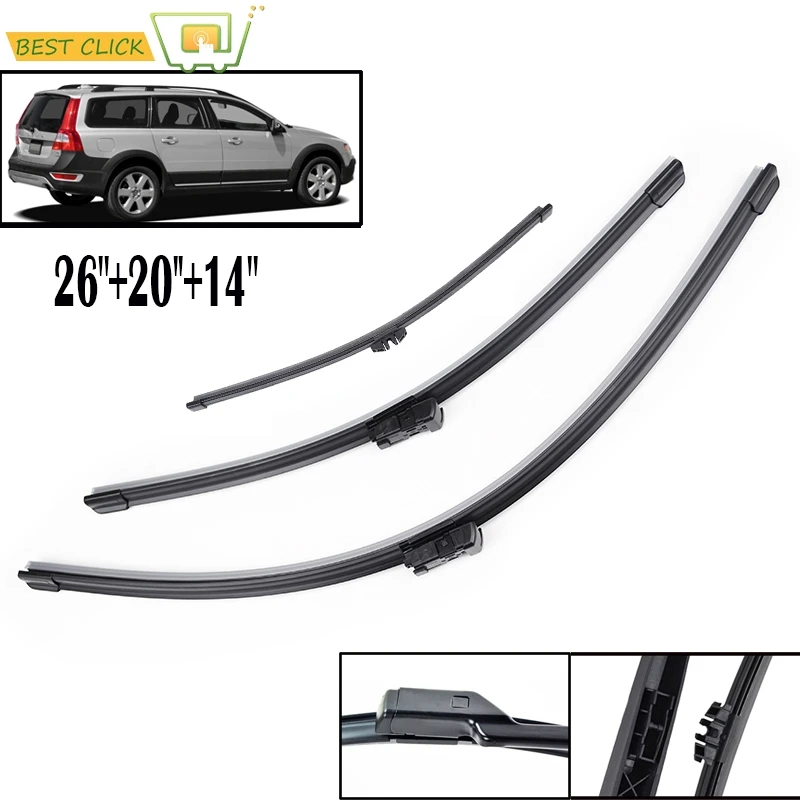 Misima Windshield Windscreen Wiper Blades For Volvo XC70 2008-2016 Front Rear Window Wiper 2009 2010 2011 2012 2013 2014 2015