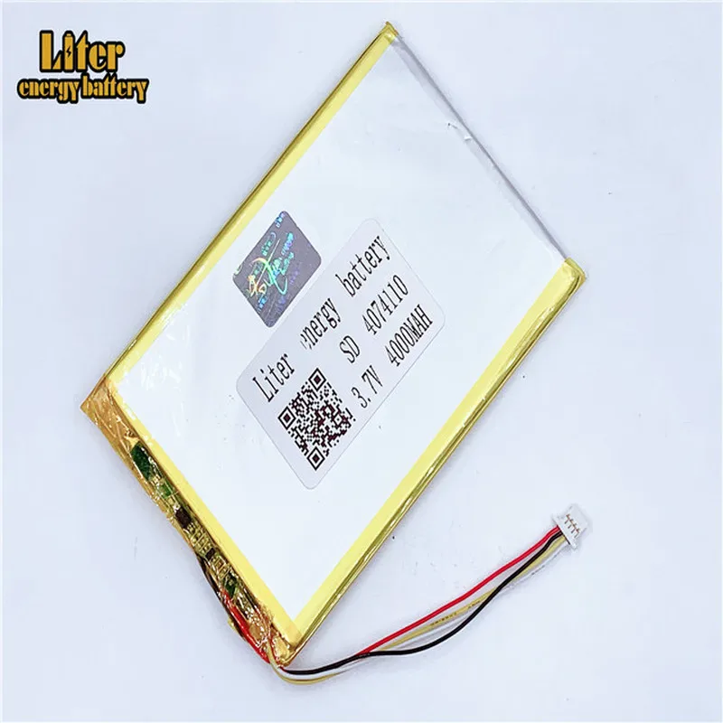 プラグ 1.0-4 P 4074110 4075110 3.7 V 4000 8000mah タブレット Pc リポバッテリー充電式電池とフル容量